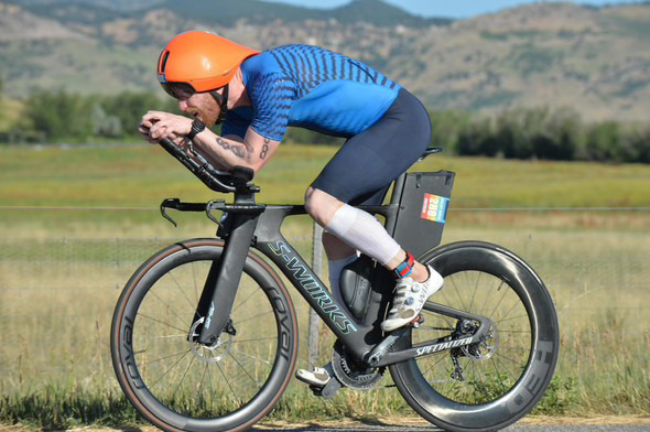 BikeCRT founder Jeff Ballard riding his time-trial bike.